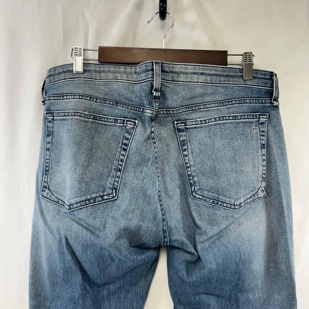 Rag & Bone Dre Slim Boyfriend Jeans Womens 30 Blue Distressed Low Rise